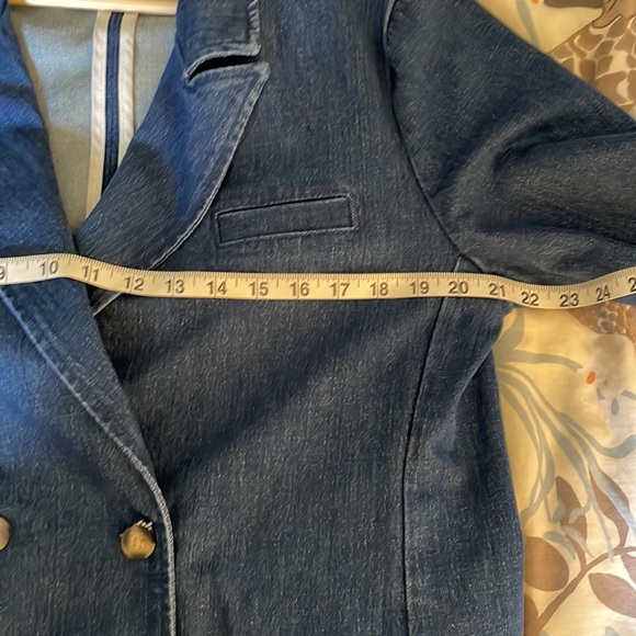 Pilcro and the Letterpress Layne Blue Double Breasted Denim Blazer Anthropologie - Picture 11 of 12